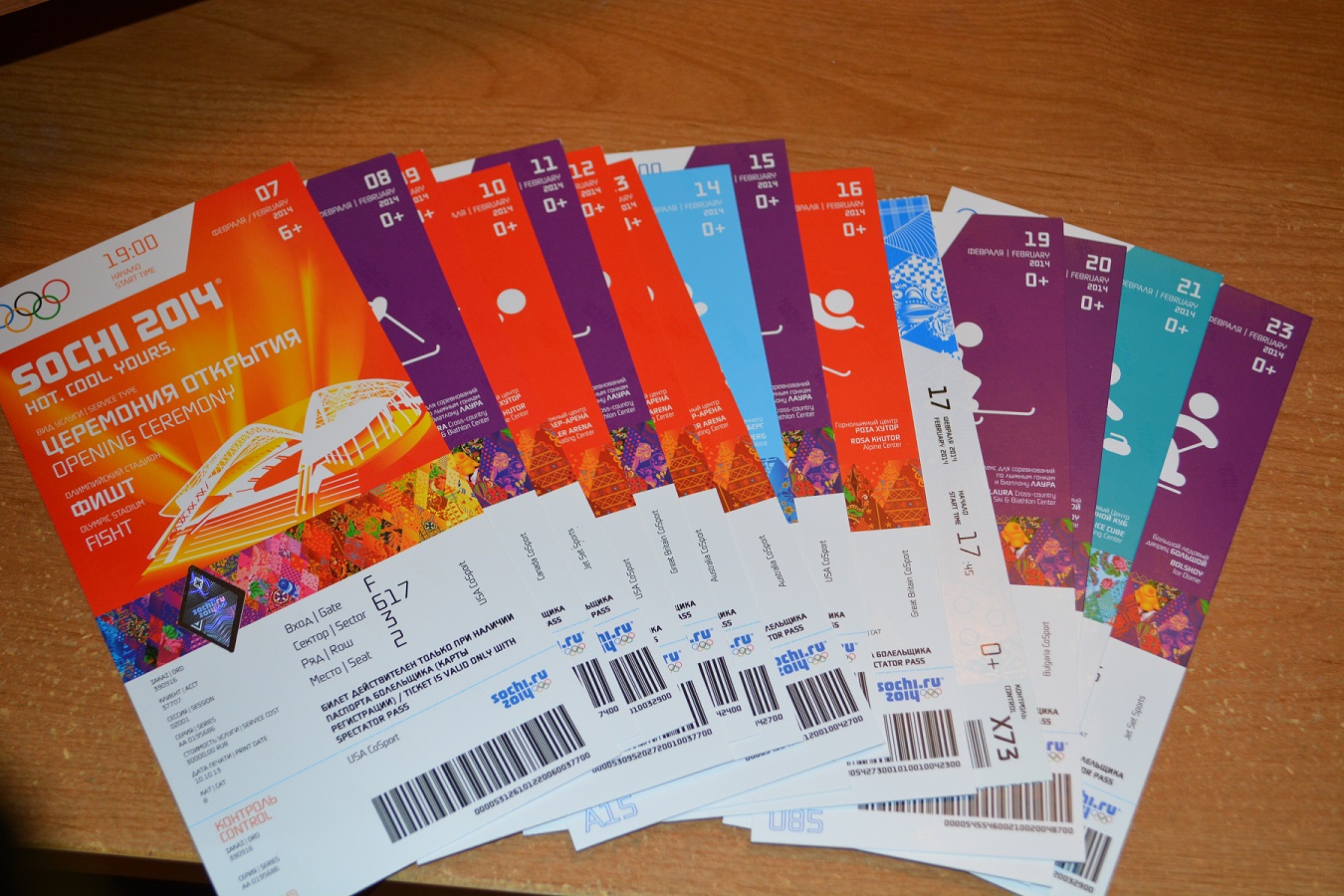 Sochi 2014 Olympic Ticket 